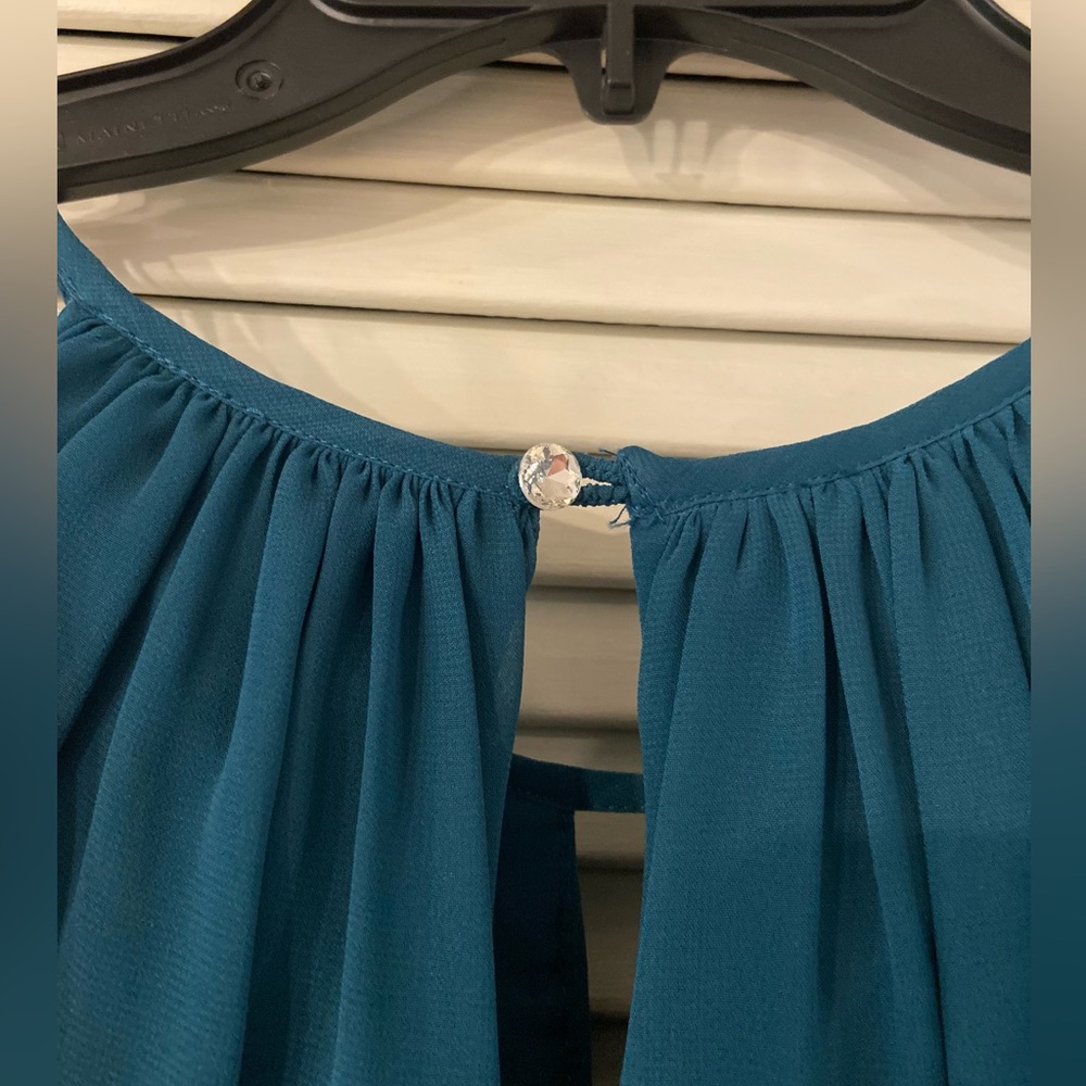 Azazie Teal Evening Gown - Picture 9 of 13